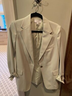 Reiss Light Cream Single-Button Tailored Blazer